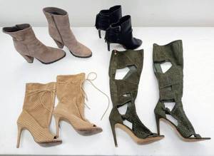 lot 28124 image: 4 Pair of Womens Leather, Suede & Synthetic Boots - All Size 8 12 - Various Brands