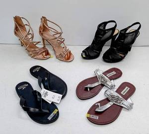lot 28127 image: Lot of 4 Pair of Womens Shoes - Sz 7 NWT Hollister Flip Flops (Sizes for others are in the photos)