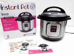 lot 28152 image: Instant Pot - Duo 8 Quart 7-in-1 Multi-Use Pressure Cooker - BlackStainless Steel - Powers On - Missing Parts