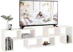lot 3440 image: Devaise Adjustable Wood TV Stand