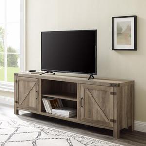 lot 4091 image: Walker Edison Farmhouse Barn Door TV Stand