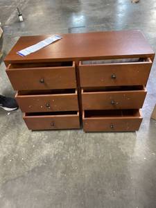 lot 4098 image: Wooden 6 Drawer Storage Cabinet