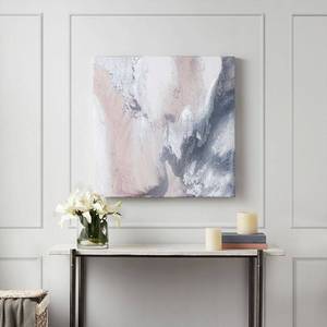 lot 3133 image: Madison Park Blissful Blush Gel Coat Canvas with Silver Foil Embellishment