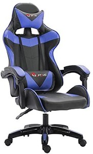 lot 3138 image: RAPTAVIS Gaming Chair Computer Ergonomic Office Chair Backrest and Seat Height Adjustable Swivel Recliner with Headrest and Lumbar Cushion Esports Pu Leather Desk Chair (BlueBlack)