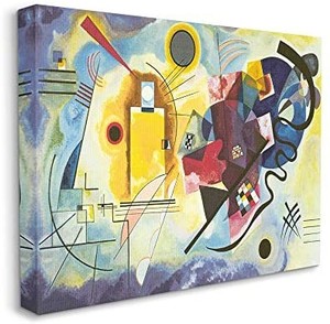 lot 3142 image: Classic Abstraction Yellow Red Blue, Design by Wassily Kandinsky Canvas Wall Art, 36 x 48