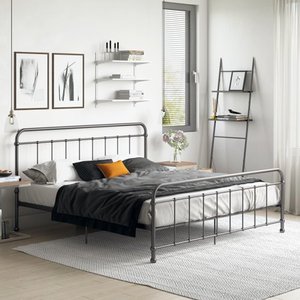 lot 3144 image: DHP Brooklyn Iron Bed, King, Black