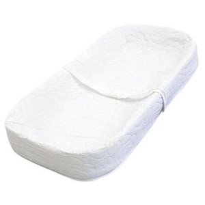 lot 3161 image: LA Baby White Vinyl 30-inch Cocoon Changing Pad