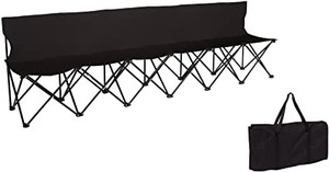 lot 3172 image: Trademark Innovations Portable Sports Bench with Back - Sits 6 People