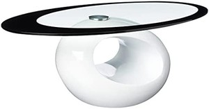 lot 3176 image: Fab Glass and Mirror CTW-FAB3000 High Gloss Coffee End Side Table Base, White - BASE ONLY