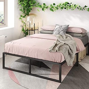 lot 3184 image: Zinus Lorelai 14 Inch Metal Platform Bed Frame  Steel Slat Support  No Box Spring Needed  Underbed Storage Space