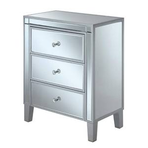 lot 3185 image: Convenience Concepts Gold Coast Large 3 Drawer Mirrored End Table
