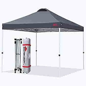lot 3186 image: MASTERCANOPY Durable Ez Pop-up Canopy Tent with Roller Bag (10x10, Dark Grey)