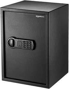 lot 3200 image: Amazon Basics Home Keypad Safe - 1.8 Cubic Feet, 13.8 x 13 x 19.7 Inches, Black