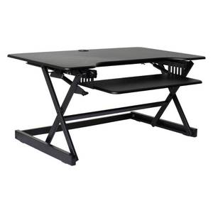 lot 5689 image: 40 Height Adjustable Sit To Standing Desk Riser Black - Rocelco