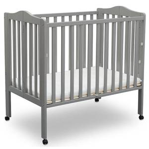 lot 5703 image: Delta Children Folding Portable Mini Crib with 1.5-inch Mattress, Gray