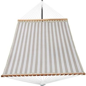 lot 5722 image: Patio Watcher Hammock 14 FT Quick Dry Hammock Double Size Spreader Bar Outdoor Patio Yard Poolside Beach Hammock with Chains, 2 Person Hammock 450 Pound Capacity