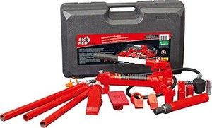 lot 5738 image: BIG RED T70401S Torin Portable Hydraulic Ram Auto Body Frame Repair Kit with Blow Mold Carrying Storage Case, 4 Ton (8,000 lb) Capacity, Red
