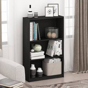lot 5755 image: Furinno JAYA Simple Home 3-Tier Adjustable Shelf Bookcase, Blackwood