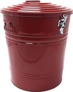 lot 1357 image: Houston International 5802E XR Steel 16-Gallon Storage Container, Red