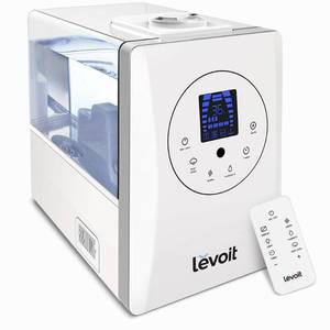 lot 1363 image: LEVOIT Humidifiers, 6L Warm and Cool Mist Ultrasonic Humidifier in White for Bedroom with Remote and Humidity Monitor, Vaporizer for Large Room, Home, Waterless Auto Shut-off
