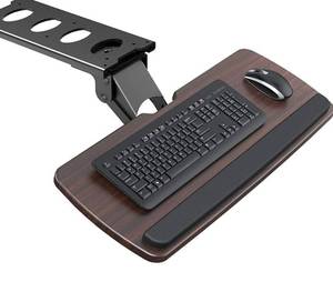 lot 1364 image: Huanuo Keyboard Tray Under Desk��360 Adjustable Ergonomic Sliding Keyboard & Mouse Tray, 25 W x 9.8 D, Black