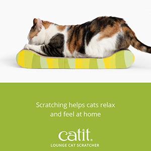 lot 1381 image: Catit Style Scratcher with Catnip - Jungle-Stripe Lounge