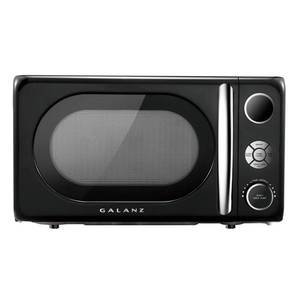 lot 1421 image: Galanz 0.7 cu. Ft. 700-Watt Countertop Microwave in Black, Retro