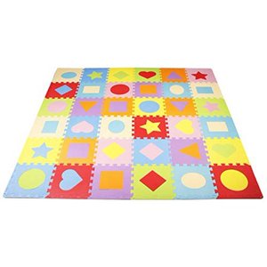 lot 1450 image: BalanceFrom Kids Puzzle Exercise Play Mat with EVA Foam Interlocking Tiles