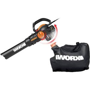 lot 1465 image: Worx WG512 3 in 1 Trivac 2 Speed Corded Electric Leaf Blower Mulcher Yard Vacuum