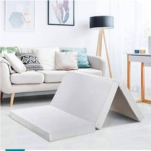 lot 1497 image: Best Price Mattress 4 Inch Trifold Memory Foam Mattress Topper with Cover, Certi
