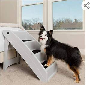 lot 2019 image: PetSafe CozyUp Folding Pet Steps, Lightweight and Easy to Carry, No-Slip Access, Grey 20 in