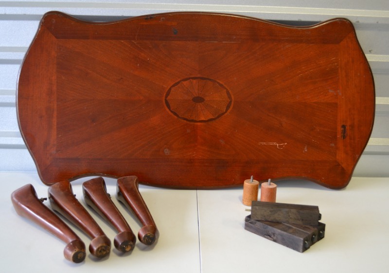 lot 1088 image: Coffee Table Top and Various Table Legs