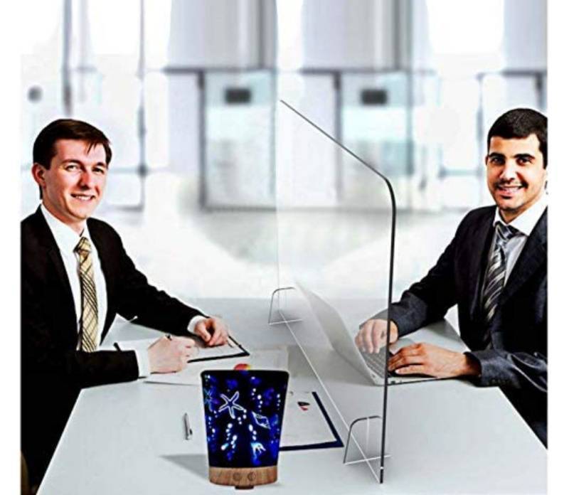 lot 40027 image: INMAKER Pexiglass Shield for Desk, Sneeze Guard for Counter, Plexiglass Barrier for Counter, 32W 24H