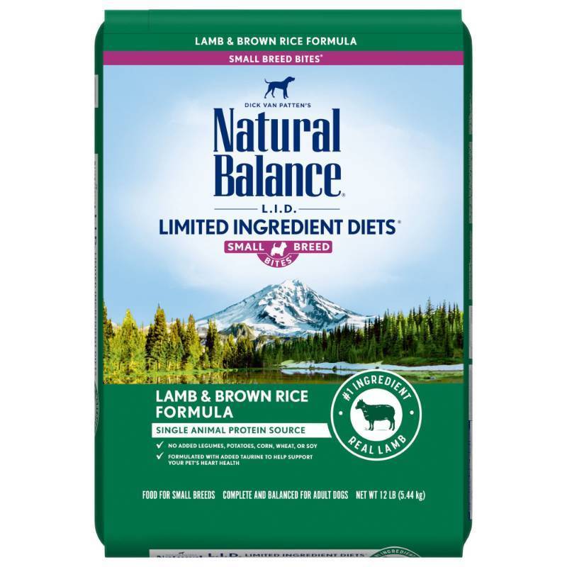 lot 40082 image: Natural Balance L.I.D. Limited Ingredient Diets Dry Dog Food, 12 Pounds, Lamb & Brown Rice Small Breed Formula