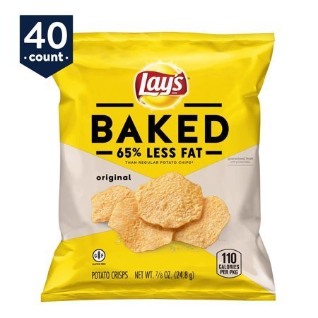lot 40108 image: Baked Lays Original Potato Crisps, 0.875 oz Bags, 40 Count
