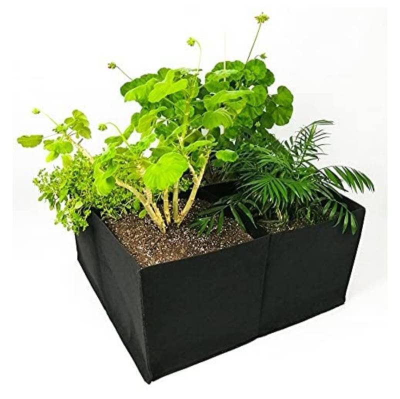 lot 40137 image: Treekosten45 Fabric Felt Raised Garden Bed, Heavy Plant Grow Bags 30 Gallons Square for Grow Vegetables and Flowers, Plant Fabric Gardening Black Pot Divided with 4 pcs Plastic Plant Labels.