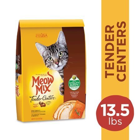 lot 40159 image: Meow Mix Tender Centers Salmon & Turkey Dry Cat Food, 13.5 Pounds