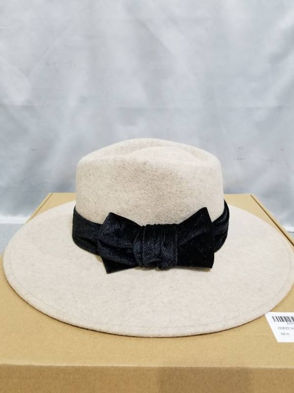 lot 40202 image: FEMSEE WIDE BRIM FEDORA HAT BEIGE