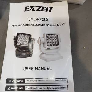 lot 3105 image: EXZEIT LML-RF280 REMOTE CONTROLLED LED SEARCH LIGHT WHITE