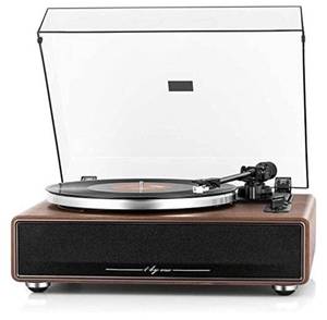 lot 988 image: 1BY ONE High Fidelity Belt Drive Turntable with Built-in Speakers, Vinyl Record Player with Magnetic Cartridge, Wireless Playback and Aux-in Functionality, Auto Off