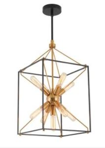 lot 3119 image: ARTIKA CLYDE PENDANT LIGHT FIXTURE GOLD