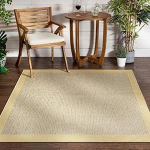lot 19050 image: Well Woven Medusa Odin Solid & Striped Border IndoorOutdoor Blue Flatweave 27 x 910 Runner Rug
