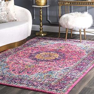lot 19055 image: nuLOOM Paisley Verona Vintage Persian Area Rug, 6 7 x 9, Pink