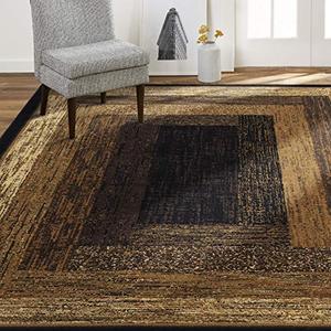 lot 19057 image: Home Dynamix Royalty Vega Modern Contemporary Area Rug, BlackBeige, 52x72 Rectangle