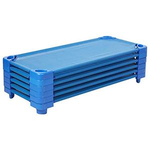 lot 19086 image: ECR4Kids-ELR-16112 Children��s Naptime Cot, Stackable Daycare Sleeping Cot for Kids, Heavy-Duty, 52-Inches L x 23-Inches W, Ready-to-Assemble, Kids�� Bed, GREENGUARD GOLD Certified (Set of 6)- Blue