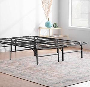 lot 19116 image: Linenspa 14 Inch Folding Metal Platform Bed Frame - 13 Inches of Clearance - Tons of Under Bed Storage - Heavy Duty Construction - 5 Minute Assembly - Twin XL