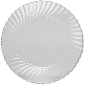 lot 19132 image: Classicware Dinnerware Shrink Wrapped Plastic Plates, 10.25-Inch, Clear (36 Count)