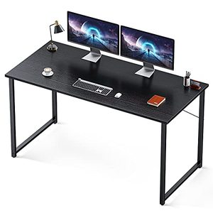 lot 19144 image: Coleshome 55 Inch Computer Desk, Modern Simple Style Desk for Home Office, Study Student Writing Desk,Black