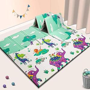 lot 19150 image: Sensory & Learning Baby Play Mat, Foldable & Reversable playmat for Babies Infants, Toddlers, Kids,Extra Large Crawling mat��79 x 71 x 0.6, Floor Playing mats- Retail $65