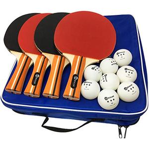 lot 19176 image: JP WinLook Ping Pong Paddle Set (Good Spin) Premium Table Tennis Racket Set - 4 Player Pack 8 Game Balls Pingpong Accessories Racquets Bat Bundle Kit Cover Case Indoor Outdoor